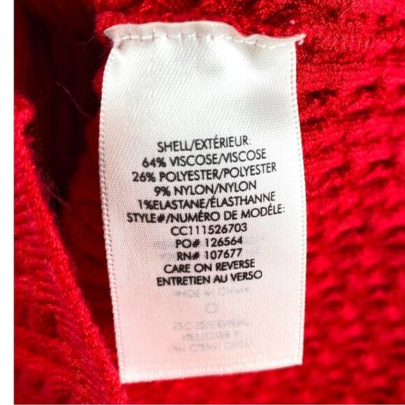 NWT ALICE & OLIVIA SWEATER DRESS RED YUNA BRIGHT POPPY LONG SLEEVE CABLE KNIT - Picture 6 of 8